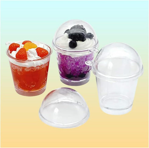 KOOBOOK 20Pcs Mini Frappuccino Cup, Cold Coffee Cup Dollhouse Miniature Simulation Plastic Cup Cake Ice Cream Cups