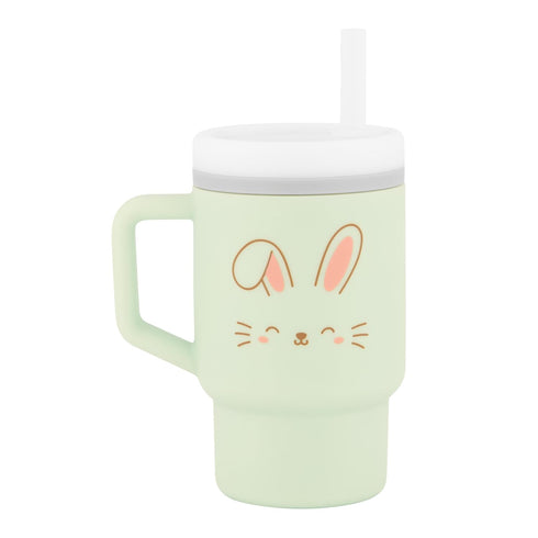 Infantino My 1st Tumbler, Silicone Sippy Cup with Straw & Handle, Spill-Resistant