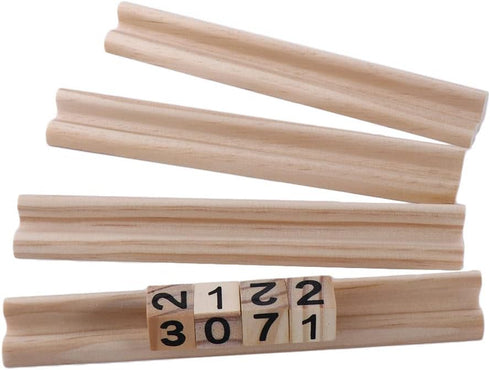 8 Pack Tray,7.48x0.9x0.7inch, Vctitil Wooden Domino Trays,Domino Racks,Wooden Scrabble Tile Holder,Word for Mexican