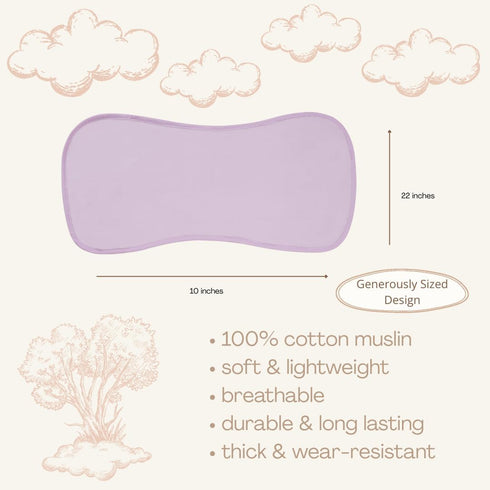 abbybabies 6 Pack 100% 22x10, Burping Cloths for Baby Boy & Girl, Cotton Muslin Burp Cloths, Soft & Highly Absorbent