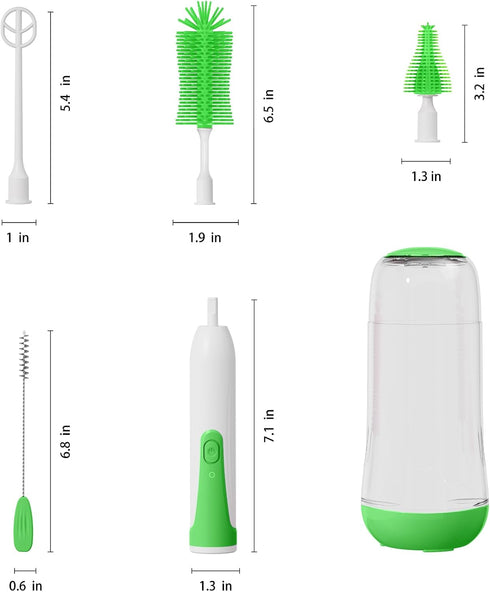Set Electric Baby Bottle Brush, Rechargable Electric Bottle Brush Cleaner for Travel, Portable Baby Bottle Cleaner