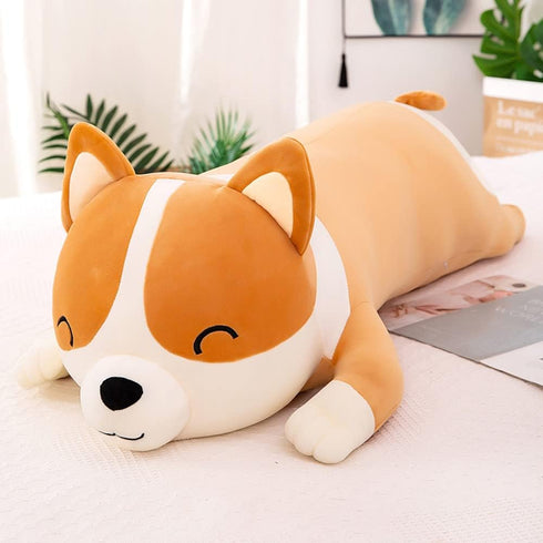 Long Plush Corgi Toy - Cute Soft Stuffed Animal Corgi Dog Doll - Kids Plush Toy Pillow Gift