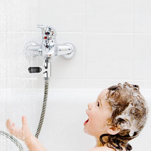 Lcarege 5~85C 360 Digital Shower Thermometer Digital Thermometer, with Rotating LED Water Meter Shower Water