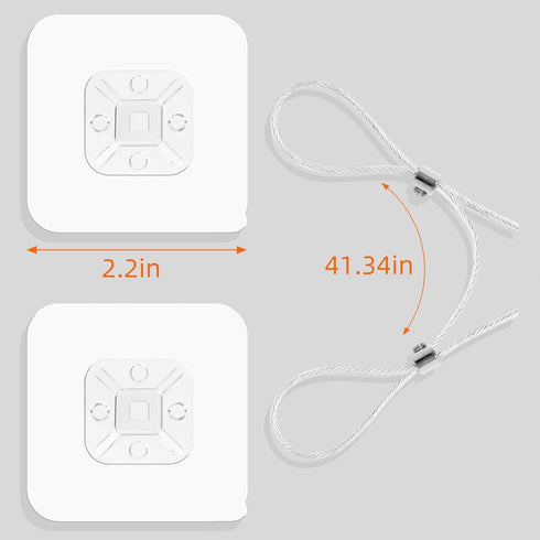 6 Pack 42" Adjustable Metal TV Safety Straps, Vinkqiado No-Drill Adhesive Anti-Tip Furniture Wall Anchors for Baby