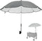 Eiszhjk UPF 50+ Wagon Umbrella with Universal Clamp, Adjustable Lounge Wagon Umbrella Attachment,