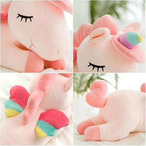 Soft Unicorn Stuffed Animal, Plush Hugging Pillow Toy for Kids (Pink, 19.6 in)