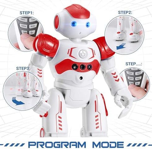 Programmable 3 4 5 6 7 8 KingsDragon RC Robot Toys for Kids, Gesture & Sensing Remote Control Smart Robot for Age Year