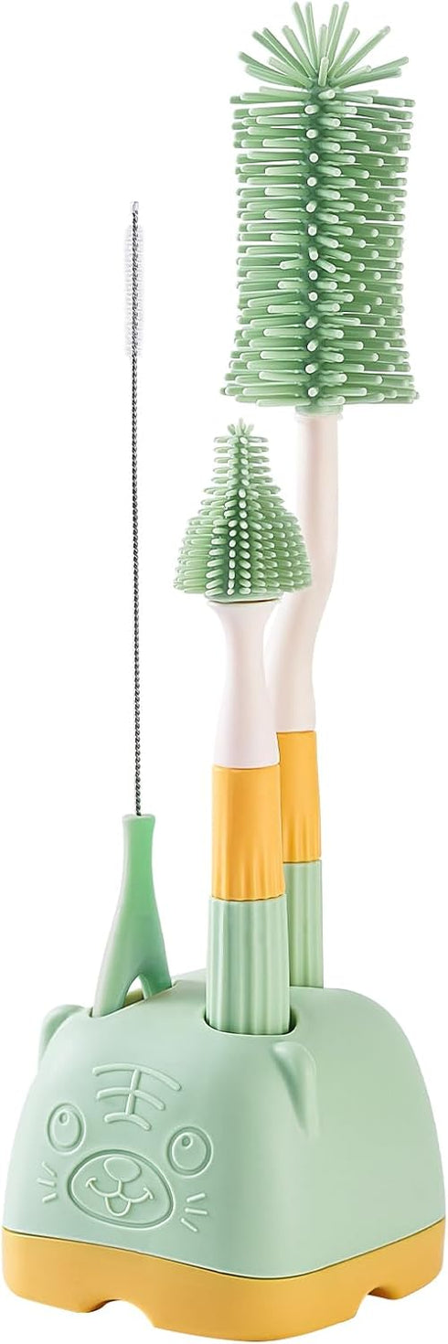 Malalife 3 in 1 Baby Silicone Bottle Brush Set, Multipurpose Bottle Cleaner, Bottle