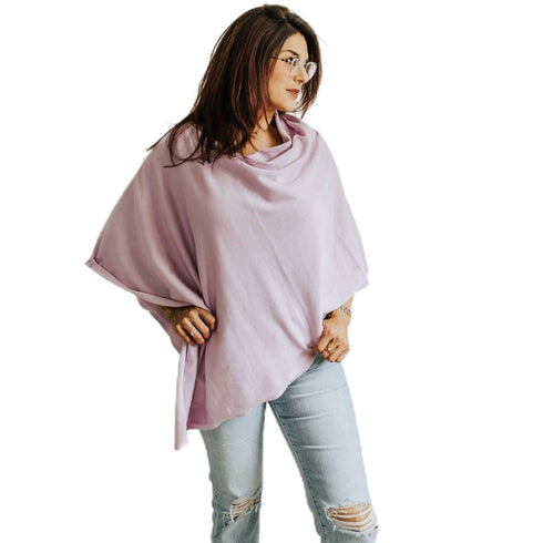 Multifunctional Nursing Cover, Car Seat Cover, Poncho, Scarf, Baby Blanket (Lilac)
