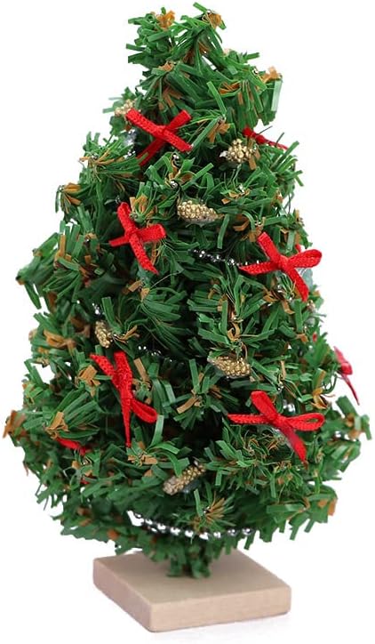 SXFSE 1:12 1 Dollhouse Decoration Accessories, Dollhouse Miniature Pc Mini Christmas Tree with Light