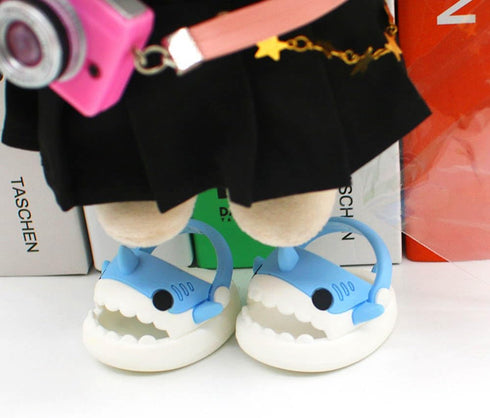 niannyyhouse Plush Doll Shark Shoes - 8 Inch Soft Stuffed Toy Accessories (Gray)
