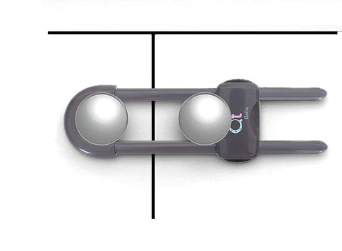 Adjustable U Shaped Baby Safety Latches for Drawers, Fridge, Closet, Modern Baby Proofing Cabinet Locks (Pack of 4)