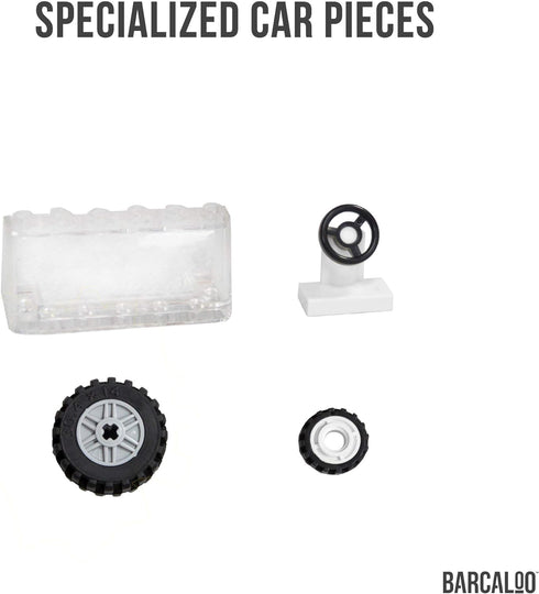 Barcaloo 400 Piece Wheels and Axles Set, Building Bricks Car Parts Kit