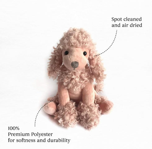 Mon Ami Designer Plush Poodle Dog Stuffed Animal – 13” Soft and Cuddly Toy for Kids