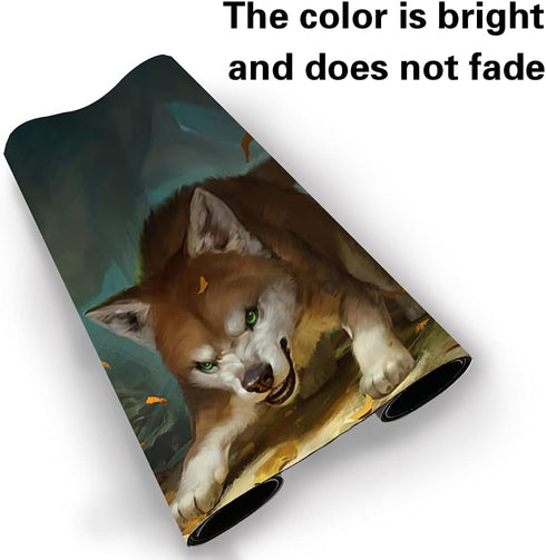 Board Game TCG Playmat Table Mats, 60X35 cm Mousepad for MTG CCG RPG Trading Card Game (Ferocious Pup)