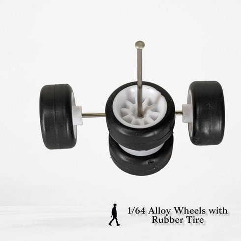 Alloy 1:64 Wheels Tires, Rubber Scale Alloy Wheels with Rubber Tires, Model Alloy and Accessories