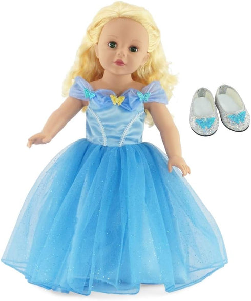 Emily Rose Doll Clothes & Accessories, 18-inch Princess Queen Costume Ball Gown Dress, Fits Most 18" Dolls