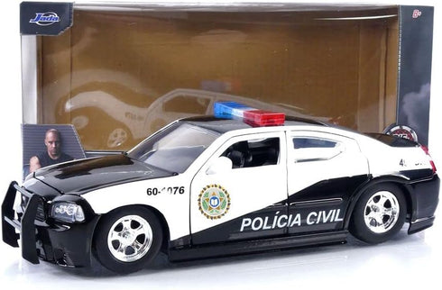 1:24 2006 Jada Fast & Furious Dodge Charger Police Car Die-Cast Car, Toys for Kids and Adults