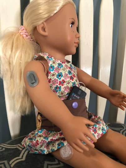 Warrior Buddy Diabetes Accessories for 18" Dolls or Plush Toys (Dexcom G6, Plastic)