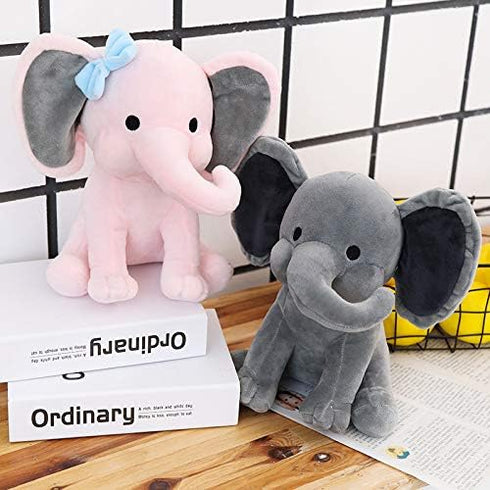 Stuffed Elephant Plush Toys 9 Inch (Gray)