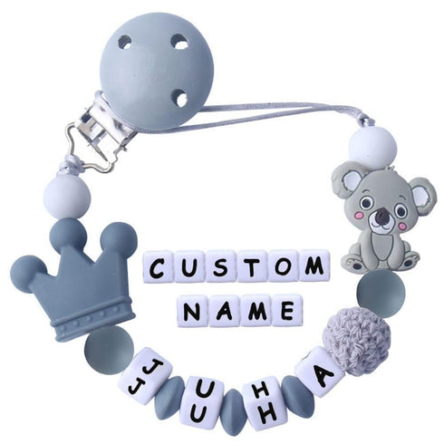 Personalized Koala Pacifier Clip with Name Custom Baby Pacifier Clip Binky Clips
