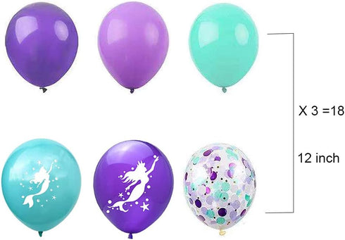 Morofme 22pcs Mermaid Theme Balloons, Helium Foil Ocean Decorations with Mermaid Tail and Sea Shells for Girls Party