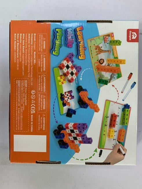 Coogam Math Cubes, Number Counting Blocks with Activity Snap Linking Cube, Math Construction Toy Gift for Preschool