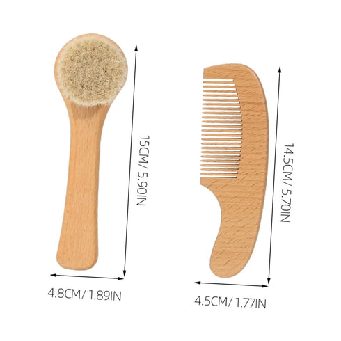Set Boy Girl Bath Soft Bristle Brush Comb Scalp Brush Laundry Newborn Grooming Kit for Gentle Hair Skin Care