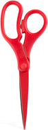 JAM PAPER Multi-Purpose Precision Scissors, 8 Inch, Red with Ergonomic Handle & Stainless Steel Blades