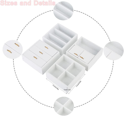 Wooden Display Cabin Miniature Furniture - Dollhouse Kit for Dollhouse Furniture (White, 12)