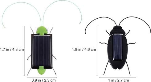 Solar Powered Car Toys 2pcs - Robot Insects Simulation Tricky Fake Toy for Kids