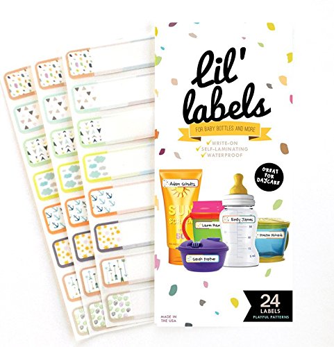 Waterproof Write-On Bottle Labels, Self-Laminating for Baby Bottles, Dishwasher-Safe, Variety Set of 3 for Daycare
