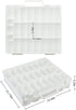 FULLCASE Toys Organizer Storage for Hot Wheels Cars, Double-Sided Carrying Box with 48 Compartments, White