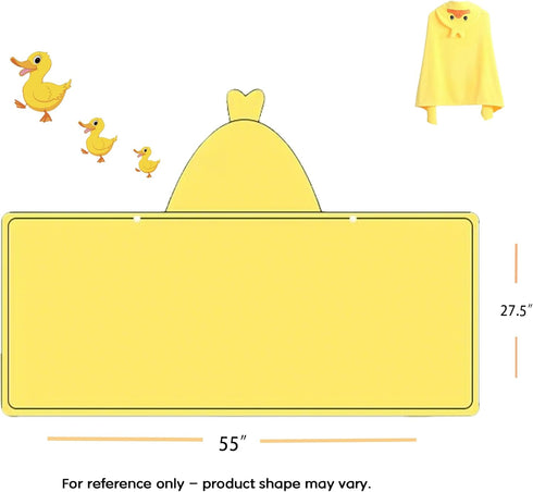 27.5"X55" 0-6 Toddler Baby Bath Towel with Hood Ultra Absorbent Soft Bathrobe Blanket, Years Infant Shower Towel