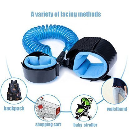 Anti Lost Safety Wrist Link, Child Safety Harness Strap, Rope Leash, Walking Hand Belt Band, 1.5m Blue Wristband