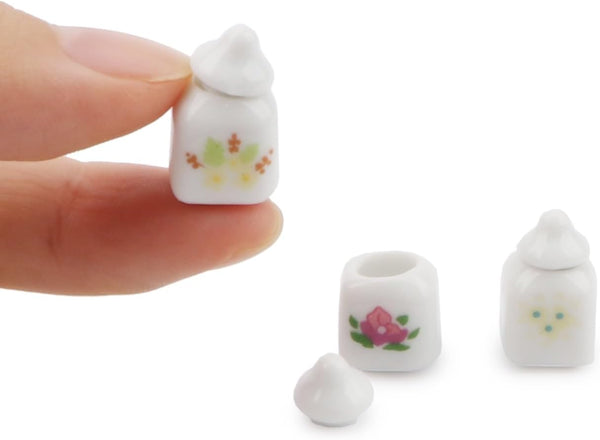 Dollhouse Seasoning Jar Miniature Sugar Shaker Candy Food Model Jars Set Dollhouse