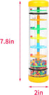 Rainmaker 8 inch Mini Rain Stick for Babies, Yellow Rattle Tube Shaker Music Sensory Toy