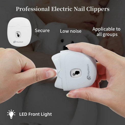 hunloch Trimmer Electric Nail Clipper, Electric Nail with Nail Clip Storage and LCD Light, USB Rechargeable Automatic