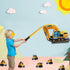 FIGEPO Construction Pinata Dump Truck Pinata for Boy Kids Construction Birthday Party Tractor Excavator Car