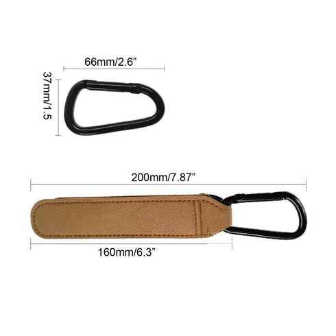 ZAAWUUT Bag,2-Pack Stroller Hooks,Leather Strap Hook for Hanging Diaper Universal Hooks