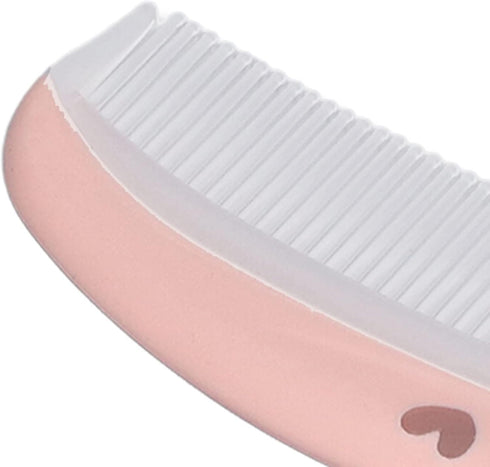 Generic Set, Baby Hair Brush and Comb Soft Round Tooth Design, Enhances Brain Development, Travel Friendly, Pink