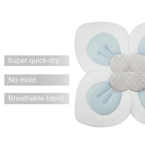 PandaEar Soft Flower Petals Baby Bath Pad - Essential Shower Gift for Infants (Blue)
