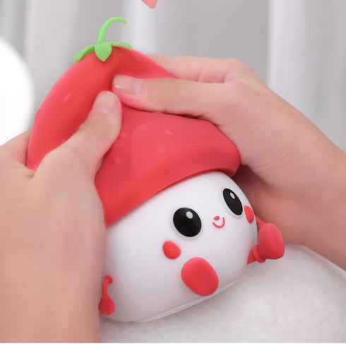 2 Strawberry Night Light, Cute Fruit Night Lamp for Kids Bedroom USB Rechargeable Lamps Brightness Levels, Nursery