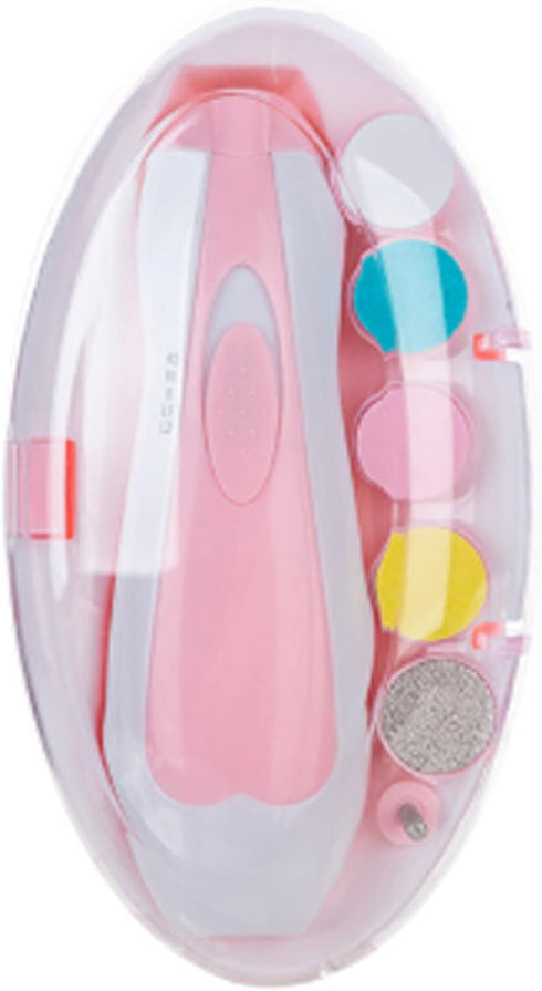 NOENNULL Trimmer Set, 6 Baby Nail Electric Safe Baby Nail Clippers Baby Nail File Kit Manicure Trim Polish Grooming kit