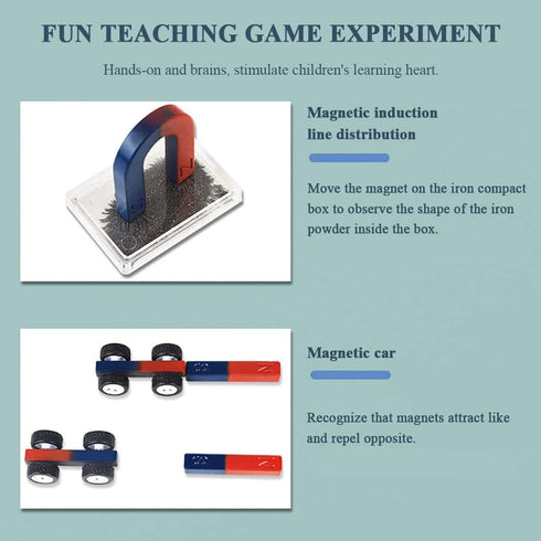 Labs Junior Science Magnet Set for Experiment Education Tools, Physics Toys for Kids Including Bar/Ring/Horseshoe