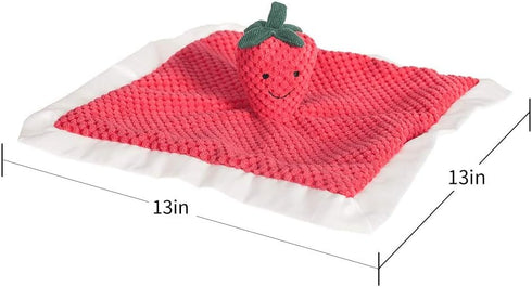 Apricot Lamb Stuffed Fruit Strawberry Security Blanket Luxury Snuggler Plush Infant Nursery Character Blanket