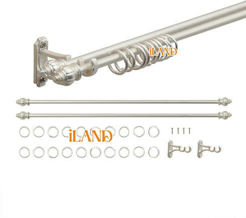 iLAND Dollhouse Accessories, 1/12 Scale Curtain Rods Decor (Luxury White)