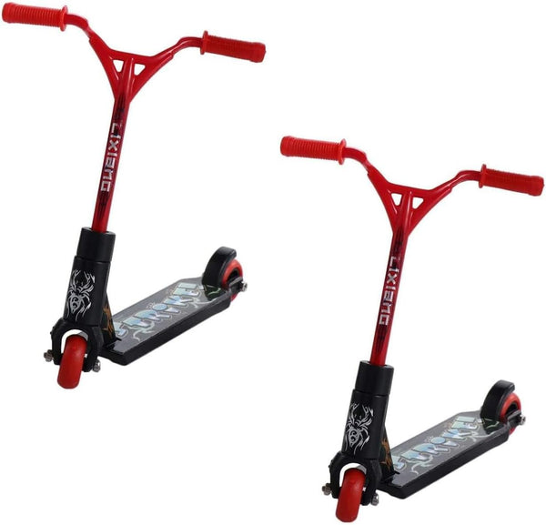 2Pcs Red Mini Finger Scooter - Cute Plastic Finger Skateboards for Interactive Finger Photography Props