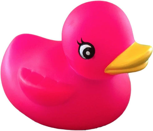 3" Pink Ribbon Rubber Duck - Safe Bathing Toy for Babies