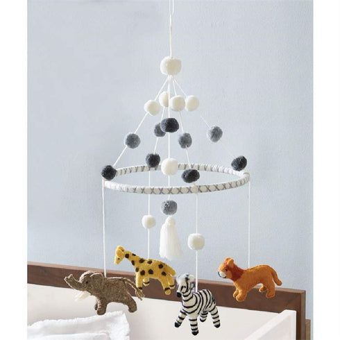 24 1/2" 10 1/2" Mud Pie Nursery Baby Crib Mobile, Safari, Multicolor, x Dia